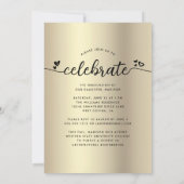 Invitation Diplôme d'or noir 4 Coeurs de calligraphie photo (Dos)