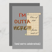 Invitation Diplômé d'Outta Here (Devant / Derrière)