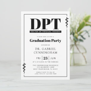 Invitation Diplôme DPT moderne en thérapie physique