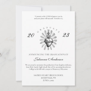 Invitation Diplôme du Sacré-Cœur catholique
