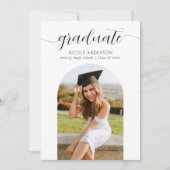 Invitation Diplôme Écriture Moderne Graduate Arch 2 Photo (Devant)