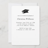 Invitation Diplômé Élégant Lycée Photo Graduate (Dos)