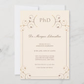 Invitation Diplômé élégant PhD or tan (Devant)