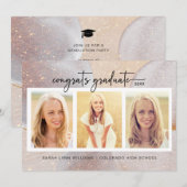 Invitation Diplôme Élégant Rose Gold (Devant / Derrière)