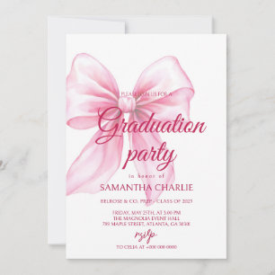 Invitation Diplôme en Bow rose