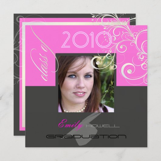 Invitation Diplôme en classe 2010/Casquette/Swirls (Devant / Derrière)