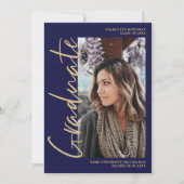 Invitation Diplôme en or de la marine de script (Devant)