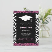 Invitation Diplôme en photo de Cute Zebra et Empreinte de léo (Debout devant)