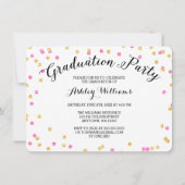 Invitation Diplôme en Pink or de Confetti en 2015 (Dos)