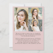 Invitation Diplôme en Pink Script Photo (Dos)