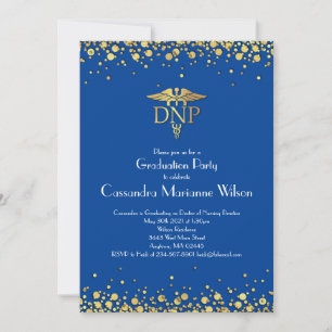 Invitation Diplômé en pratique infirmière avancée Bleu Or
