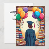 Invitation Diplômé en robe académique vu de dos (Devant / Derrière)
