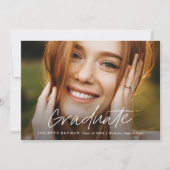 Invitation Diplômé en Script moderne Diplôme en photo simple (Devant)