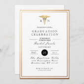 Invitation Diplômé en soins infirmiers chic et formel | Invit (Devant / Derrière)