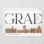 Invitation Diplôme en typographie latérale 2022 3 Photo Party (Devant)