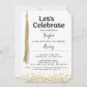 Invitation Diplôme et Anniversaire Célébration Conjointe Or N (Devant)