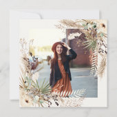 Invitation Diplômé favor pampas eucalyptus élégant photo (Dos)