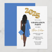 Invitation Diplôme féminin afro-américain en 2025 (Devant / Derrière)