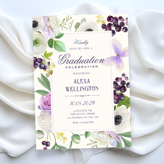 Invitation Diplôme floral esthétique