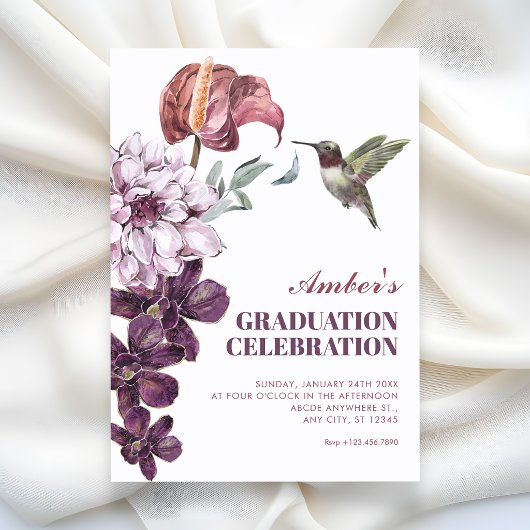 Invitation Diplôme floral rustique