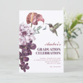 Invitation Diplôme floral rustique (Debout devant)
