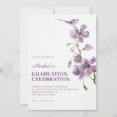 Invitation Diplôme floral violet (Devant)