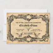 Invitation Diplôme gothique vintage (Devant)