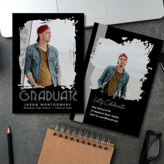 Invitation Diplômé Grunge