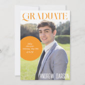 Invitation diplôme magazine orange (Devant)