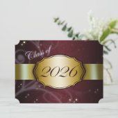 Invitation Diplôme Marron et Or 2026 (Debout devant)