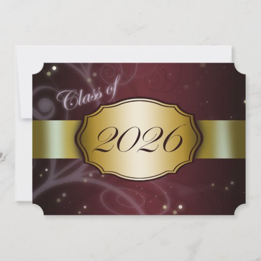 Invitation Diplôme Marron et Or 2026 (Devant)