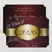 Invitation Diplôme Marron et Or 2026 (Devant / Derrière)