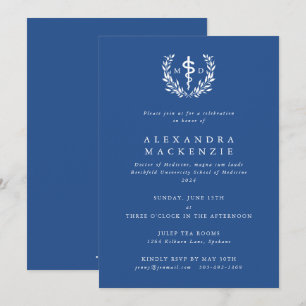 Invitation Diplôme MD Asclépios + Couronne de Laurier