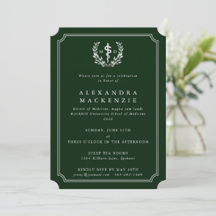Invitation Diplôme MD Asclepius + Couronne de Laurier