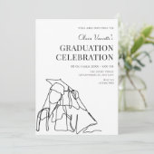 Invitation Diplôme minimaliste d'art linéaire (Debout devant)