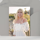 Invitation Diplômé Minimaliste Simple Moderne Deux Photos