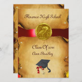 INVITATION DIPLÔME MODÈLE PHOTO GOLD OWL (Devant / Derrière)