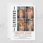 Invitation Diplôme Modèle photo moderne Personnalisé (Devant)