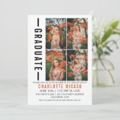 Invitation Diplôme Modèle photo moderne Personnalisé (Debout devant)