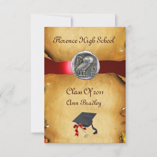 INVITATION DIPLÔME MODÈLE PHOTO SILVER OWL (Devant)