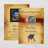 INVITATION DIPLÔME MODÈLE PHOTO SILVER OWL (Devant / Derrière)