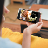 Invitation Diplômé Moderne Design élégant Retro Gold Photo Co