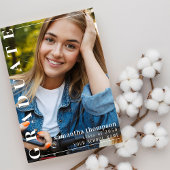 Invitation Diplômé Moderne Deux Photo | QR Code Médias sociau