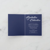Invitation Diplômé Moderne Editable Photo Bleu | Graduation (Intérieur)