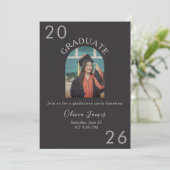 Invitation diplôme moderne en forme d'arche  (Debout devant)