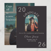 Invitation diplôme moderne en forme d'arche  (Devant / Derrière)