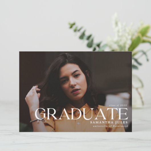 Invitation Diplômé moderne en photo (Debout devant)