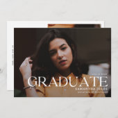 Invitation Diplômé moderne en photo (Devant / Derrière)