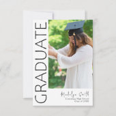 Invitation Diplômé Moderne Photo Verticale Graduation (Devant)