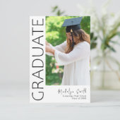 Invitation Diplômé Moderne Photo Verticale Graduation (Debout devant)